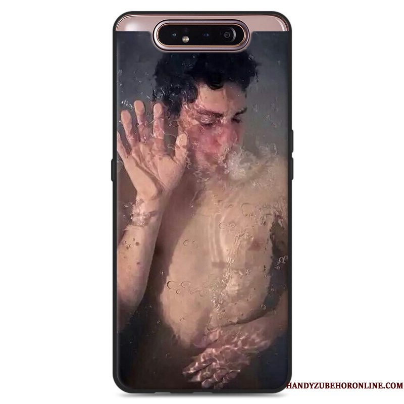 Hoesje Samsung Galaxy A80 Zacht Persoonlijk Lovers, Hoes Samsung Galaxy A80 Siliconen Grijstelefoon