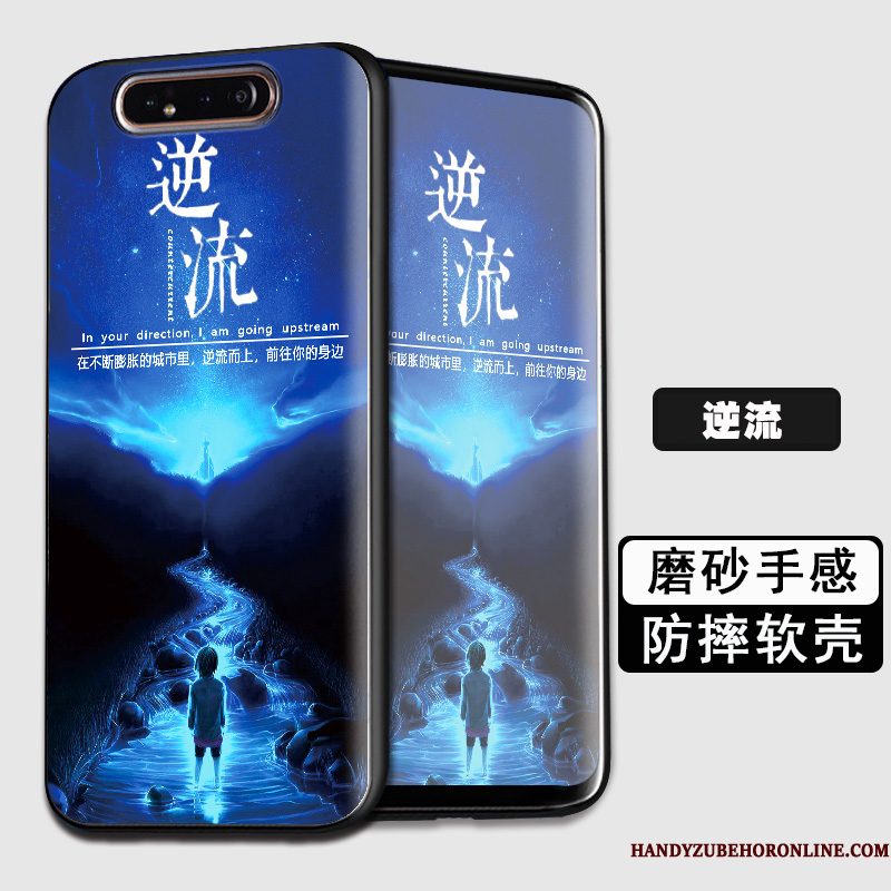 Hoesje Samsung Galaxy A80 Zakken Anti-fall Trend, Hoes Samsung Galaxy A80 Zacht Zwarttelefoon