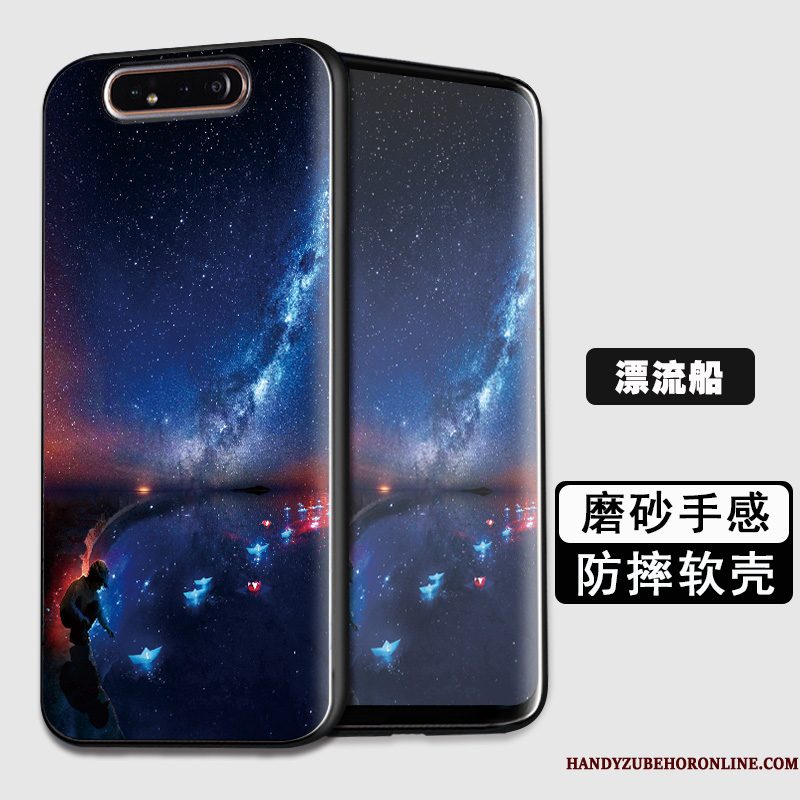 Hoesje Samsung Galaxy A80 Zakken Anti-fall Trend, Hoes Samsung Galaxy A80 Zacht Zwarttelefoon