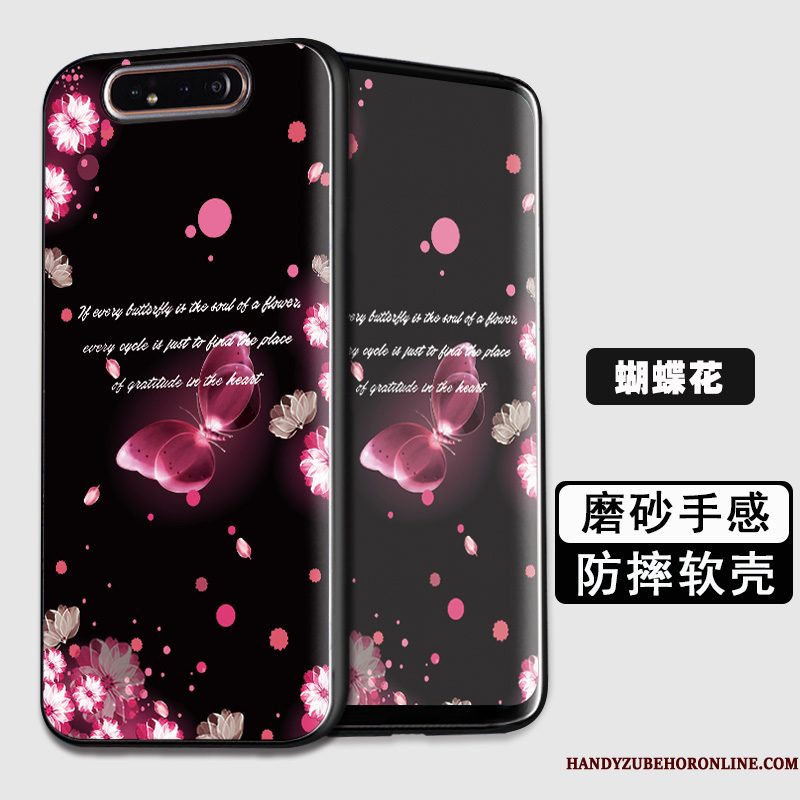 Hoesje Samsung Galaxy A80 Zakken Anti-fall Trend, Hoes Samsung Galaxy A80 Zacht Zwarttelefoon