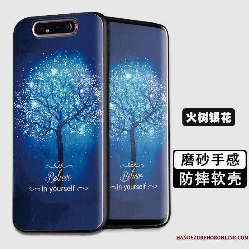 Hoesje Samsung Galaxy A80 Zakken Anti-fall Trend, Hoes Samsung Galaxy A80 Zacht Zwarttelefoon