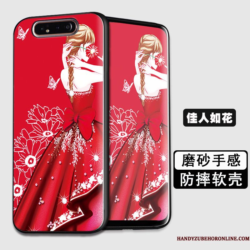 Hoesje Samsung Galaxy A80 Zakken Anti-fall Trend, Hoes Samsung Galaxy A80 Zacht Zwarttelefoon