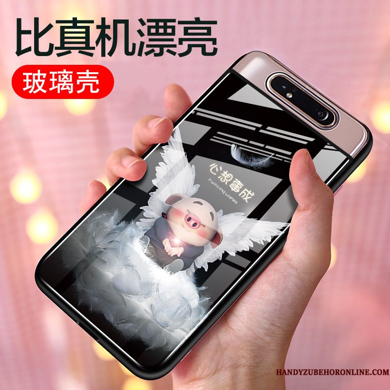Hoesje Samsung Galaxy A80 Zakken Persoonlijktelefoon, Hoes Samsung Galaxy A80 Siliconen Zwart Glas
