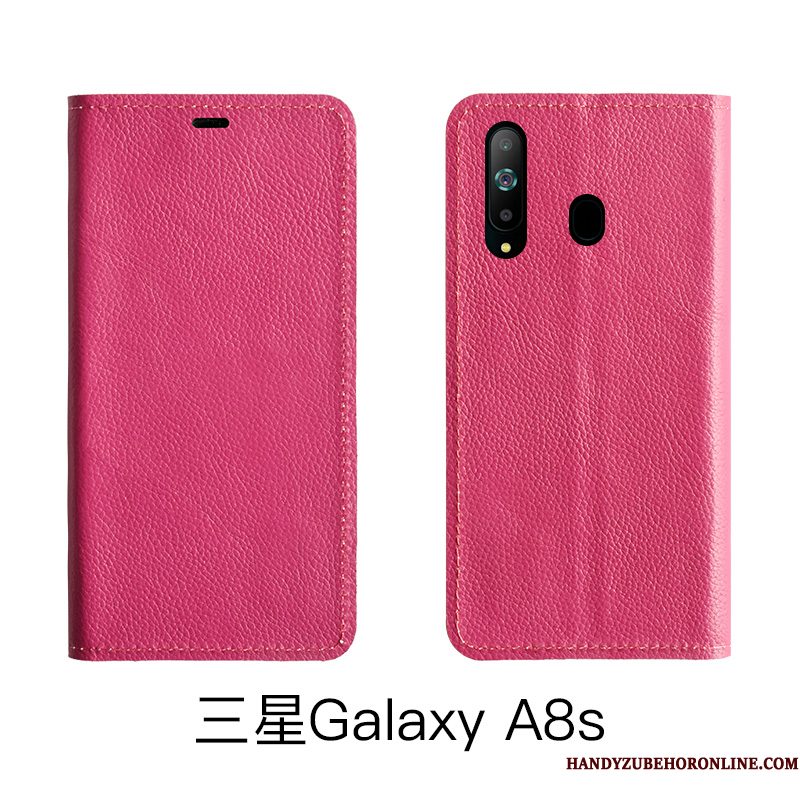 Hoesje Samsung Galaxy A8s Bescherming Telefoon High End, Hoes Samsung Galaxy A8s Zakken Rood Koe