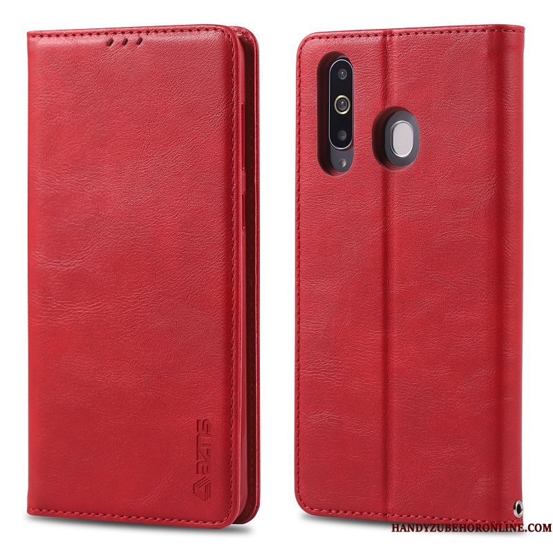 Hoesje Samsung Galaxy A8s Folio Elegante Bedrijf, Hoes Samsung Galaxy A8s Bescherming Hanger Kaart