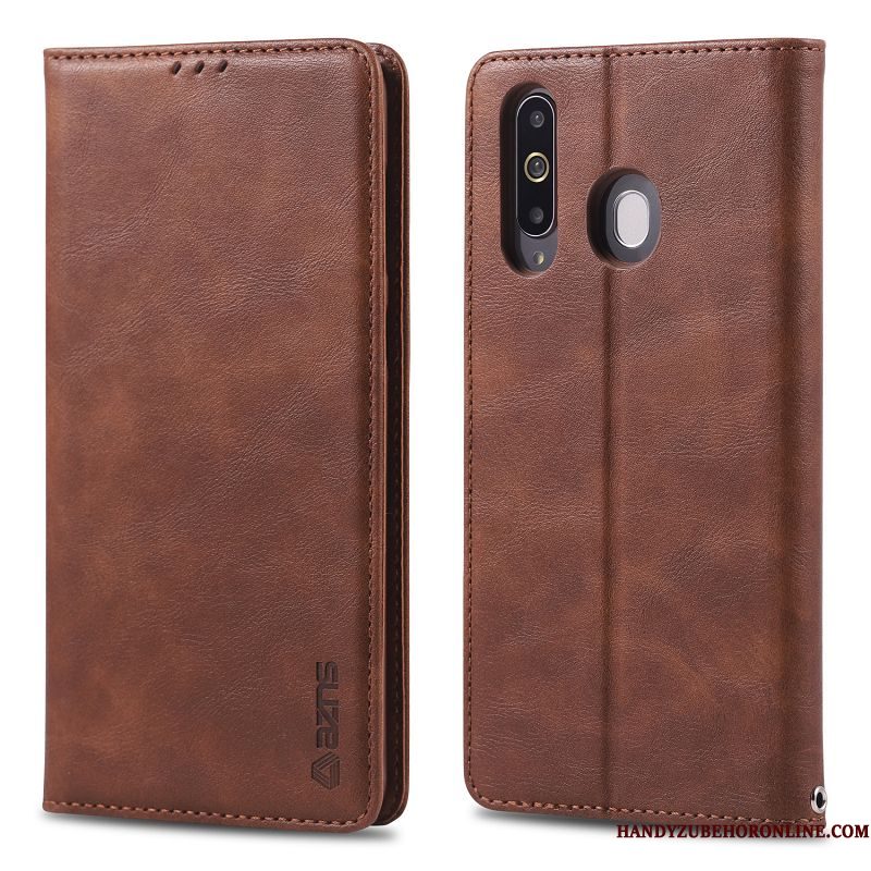 Hoesje Samsung Galaxy A8s Folio Elegante Bedrijf, Hoes Samsung Galaxy A8s Bescherming Hanger Kaart