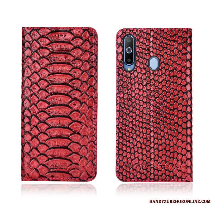 Hoesje Samsung Galaxy A8s Folio Zwart Patroon, Hoes Samsung Galaxy A8s Zakken Telefoon Anti-fall