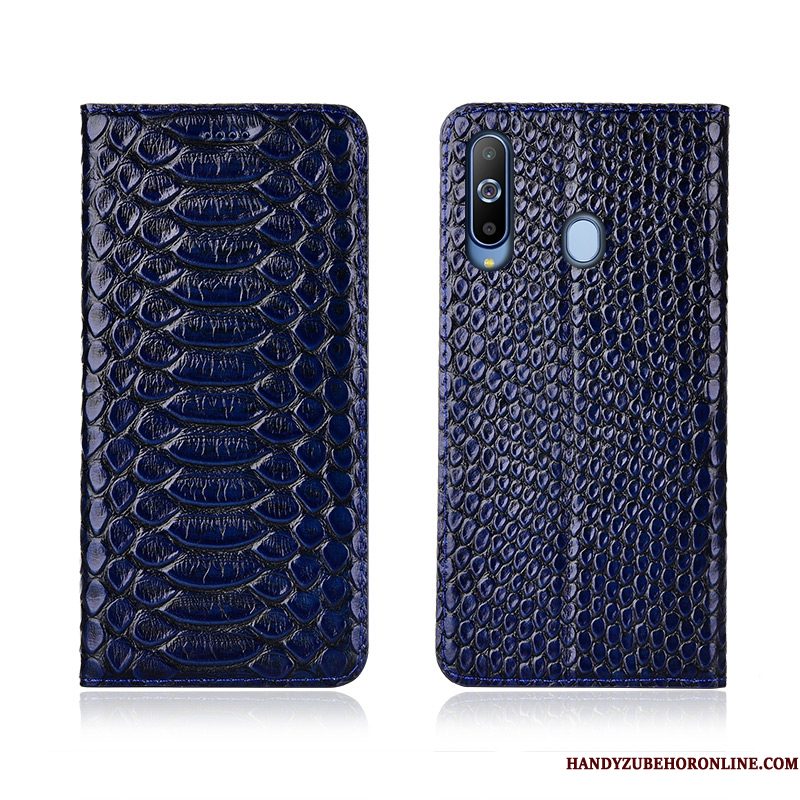 Hoesje Samsung Galaxy A8s Folio Zwart Patroon, Hoes Samsung Galaxy A8s Zakken Telefoon Anti-fall
