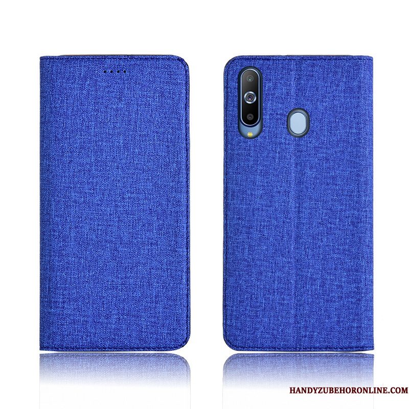 Hoesje Samsung Galaxy A8s Leer Telefoon Anti-fall, Hoes Samsung Galaxy A8s Folio Katoen En Linnen Nieuw