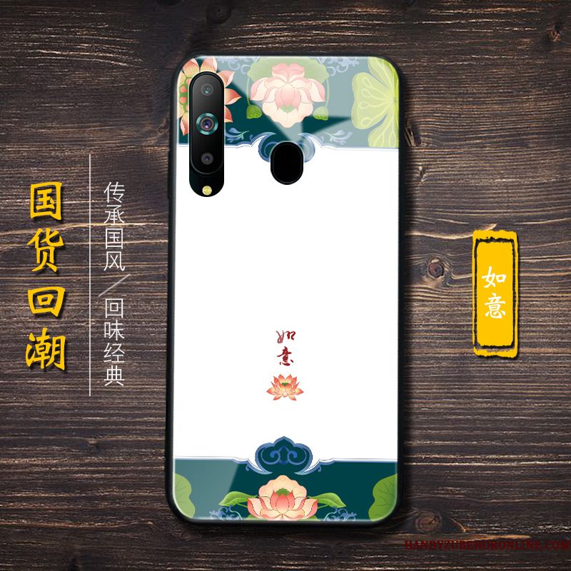 Hoesje Samsung Galaxy A8s Siliconen Trend Chinese Stijl, Hoes Samsung Galaxy A8s Scheppend Trendy Merk Zwart