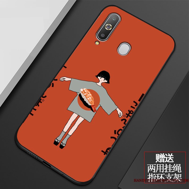 Hoesje Samsung Galaxy A8s Zacht Anti-fall Net Red, Hoes Samsung Galaxy A8s Spotprent Telefoon Trend