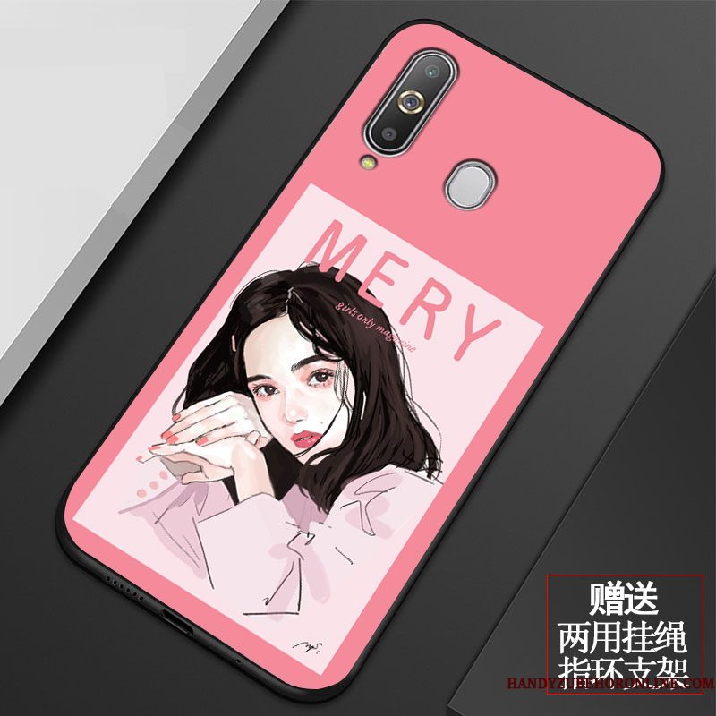 Hoesje Samsung Galaxy A8s Zacht Anti-fall Net Red, Hoes Samsung Galaxy A8s Spotprent Telefoon Trend