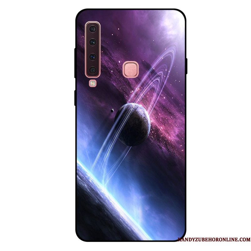 Hoesje Samsung Galaxy A9 2018 Zacht Schrobbentelefoon, Hoes Samsung Galaxy A9 2018 Bescherming Anti-fall Purper