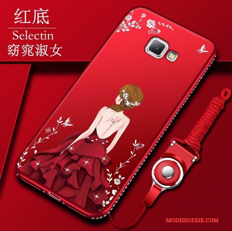 Hoesje Samsung Galaxy A9 Bescherming Rood Hoge, Hoes Samsung Galaxy A9 Zakken Schrobbentelefoon