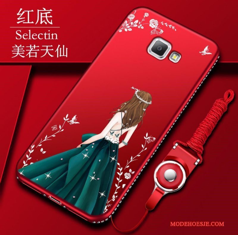 Hoesje Samsung Galaxy A9 Bescherming Rood Hoge, Hoes Samsung Galaxy A9 Zakken Schrobbentelefoon