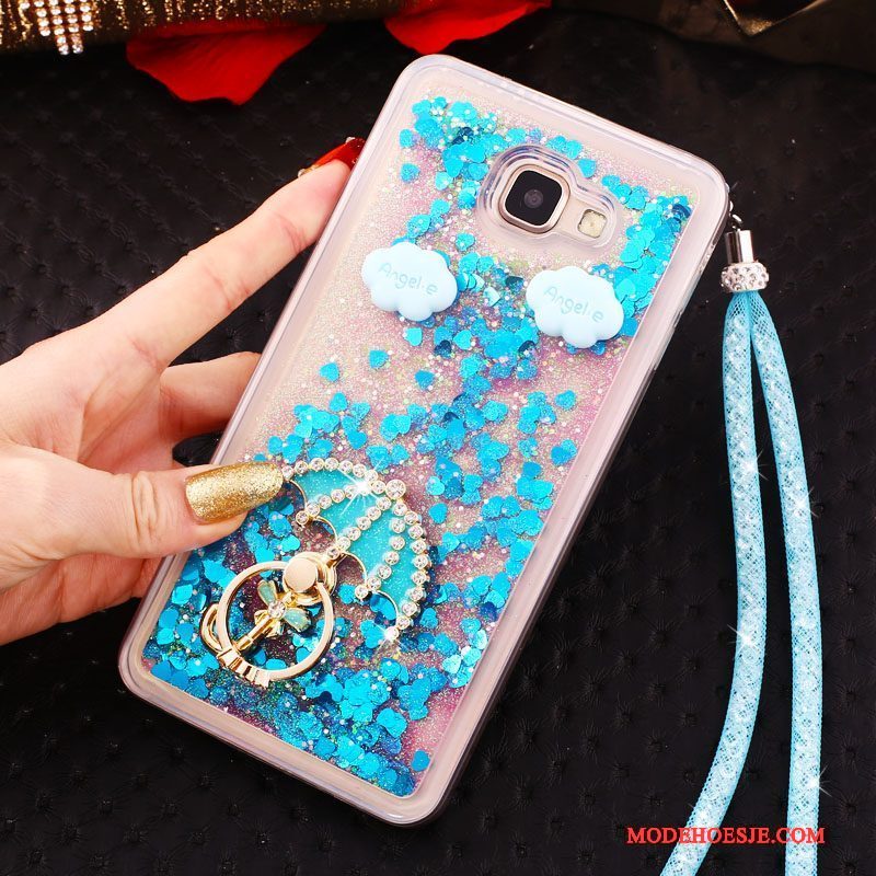 Hoesje Samsung Galaxy A9 Bescherming Telefoon Hoge, Hoes Samsung Galaxy A9 Siliconen Drijfzand Blauw