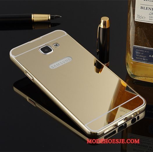 Hoesje Samsung Galaxy A9 Metaal Goudtelefoon, Hoes Samsung Galaxy A9 Bescherming Omlijsting