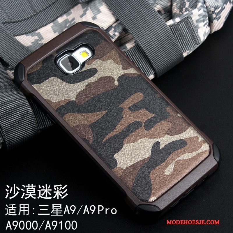 Hoesje Samsung Galaxy A9 Scheppend Anti-fall Persoonlijk, Hoes Samsung Galaxy A9 Siliconen Camouflage Blauw