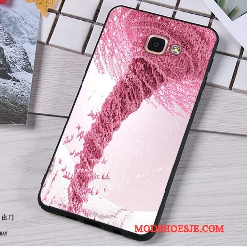 Hoesje Samsung Galaxy A9 Siliconen Anti-falltelefoon, Hoes Samsung Galaxy A9 Zacht Schrobben Roze