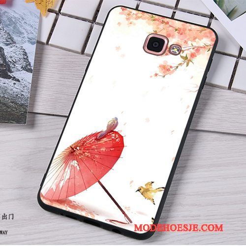 Hoesje Samsung Galaxy A9 Siliconen Anti-falltelefoon, Hoes Samsung Galaxy A9 Zacht Schrobben Roze