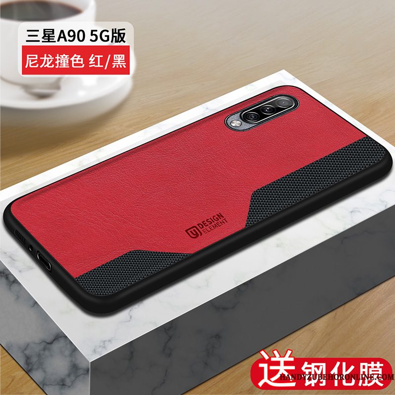 Hoesje Samsung Galaxy A90 5g Bescherming Telefoon Nylon, Hoes Samsung Galaxy A90 5g Siliconen Anti-fall Rood