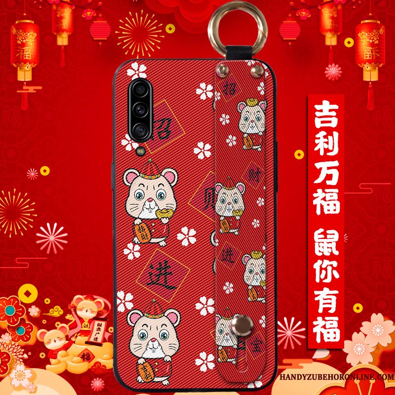 Hoesje Samsung Galaxy A90 5g Scheppend Trendy Merktelefoon, Hoes Samsung Galaxy A90 5g Zakken Rood Anti-fall