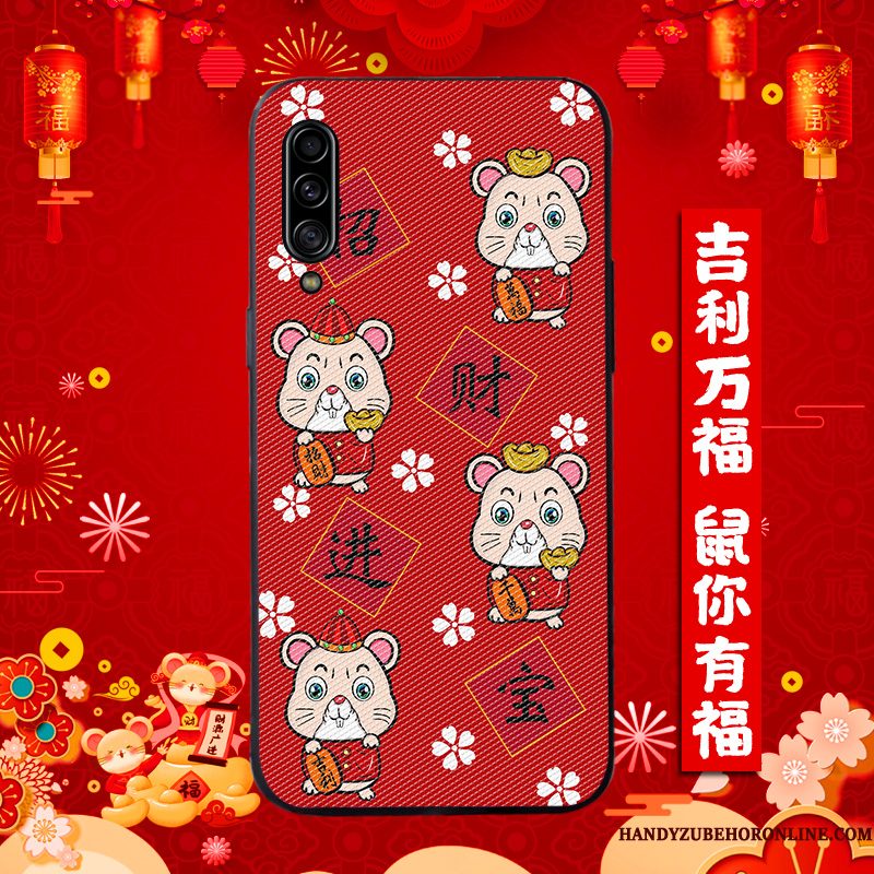 Hoesje Samsung Galaxy A90 5g Scheppend Trendy Merktelefoon, Hoes Samsung Galaxy A90 5g Zakken Rood Anti-fall