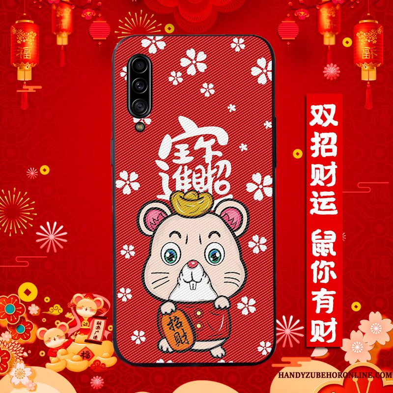 Hoesje Samsung Galaxy A90 5g Scheppend Trendy Merktelefoon, Hoes Samsung Galaxy A90 5g Zakken Rood Anti-fall