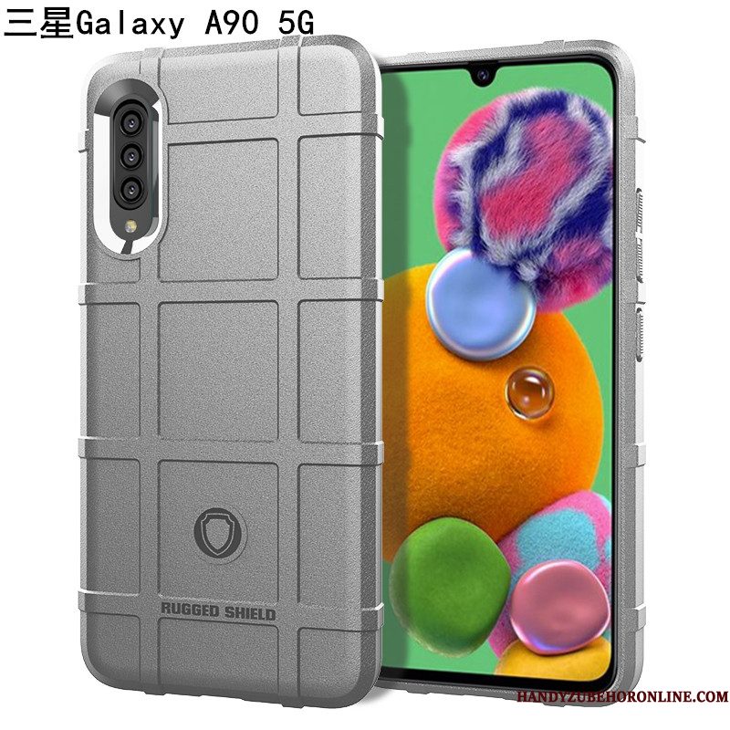 Hoesje Samsung Galaxy A90 5g Zacht Patroon Ring, Hoes Samsung Galaxy A90 5g Ondersteuning Zwart Magnetisch