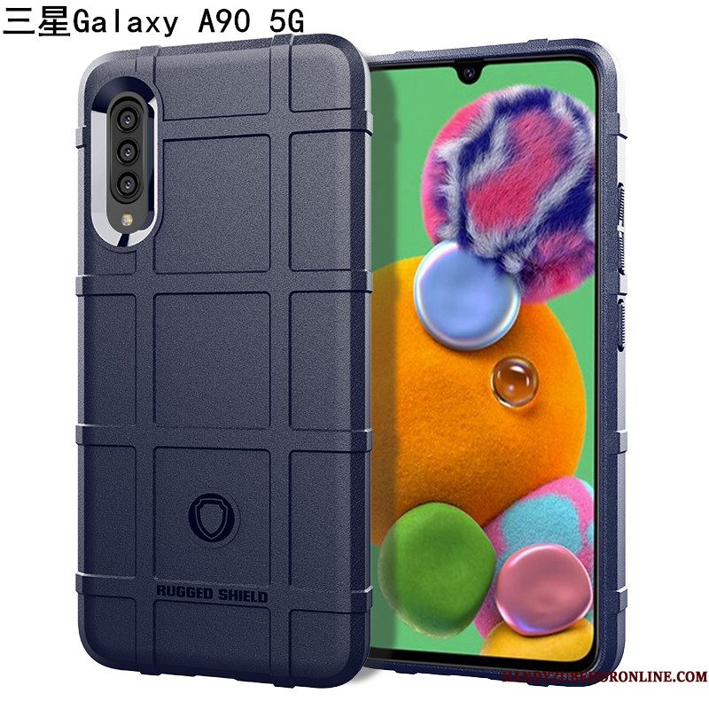 Hoesje Samsung Galaxy A90 5g Zacht Patroon Ring, Hoes Samsung Galaxy A90 5g Ondersteuning Zwart Magnetisch