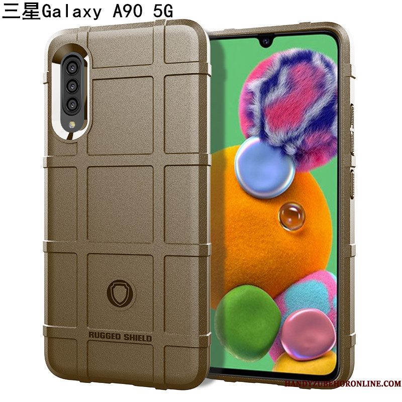 Hoesje Samsung Galaxy A90 5g Zacht Patroon Ring, Hoes Samsung Galaxy A90 5g Ondersteuning Zwart Magnetisch