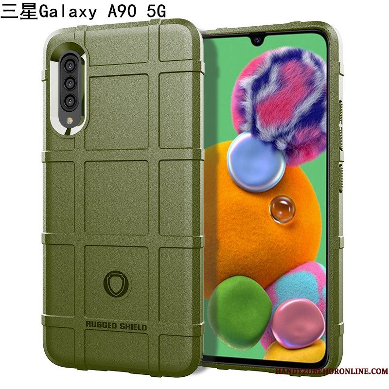 Hoesje Samsung Galaxy A90 5g Zacht Patroon Ring, Hoes Samsung Galaxy A90 5g Ondersteuning Zwart Magnetisch