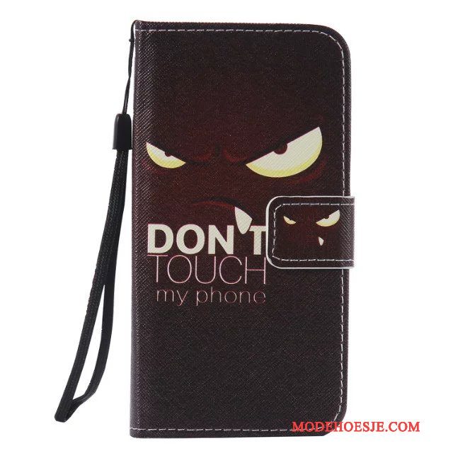 Hoesje Samsung Galaxy J3 2015 Geschilderd Klittenband Hanger, Hoes Samsung Galaxy J3 2015 Zakken Zwart Skärmskydd