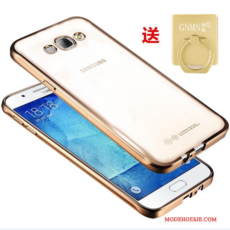 Hoesje Samsung Galaxy J3 2016 Bescherming Doorzichtigtelefoon, Hoes Samsung Galaxy J3 2016 Zacht Goud