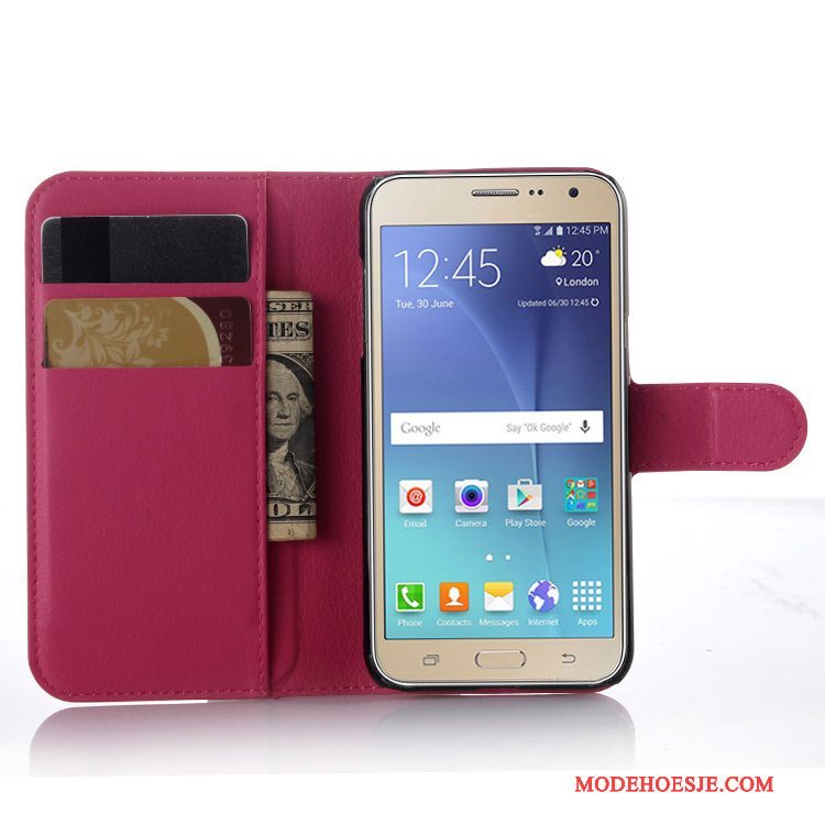 Hoesje Samsung Galaxy J3 2016 Folio Wittelefoon, Hoes Samsung Galaxy J3 2016 Bescherming