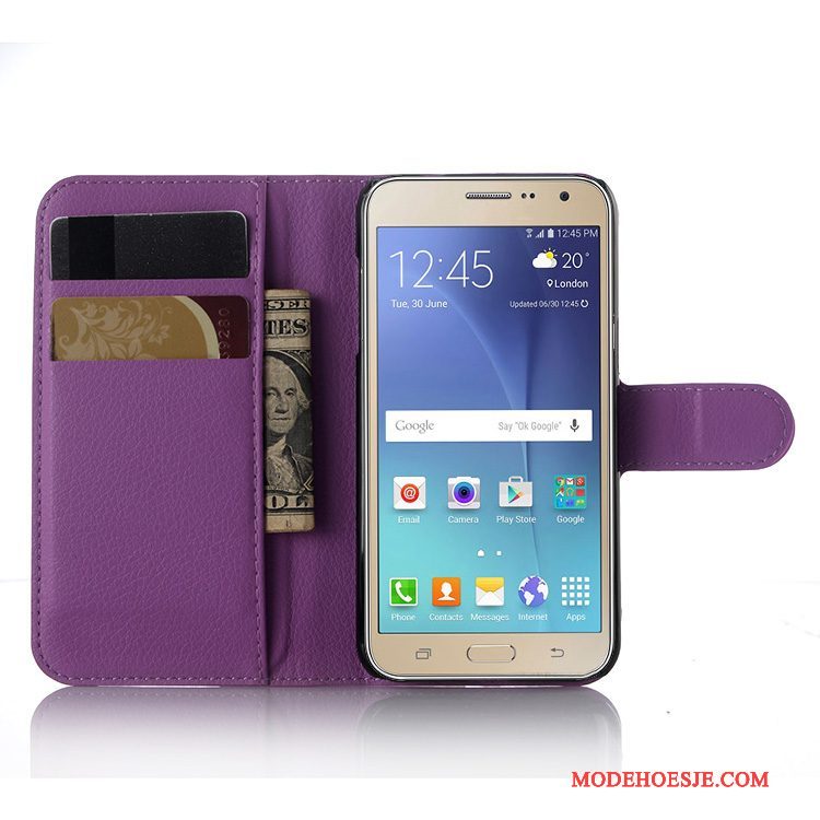 Hoesje Samsung Galaxy J3 2016 Folio Wittelefoon, Hoes Samsung Galaxy J3 2016 Bescherming