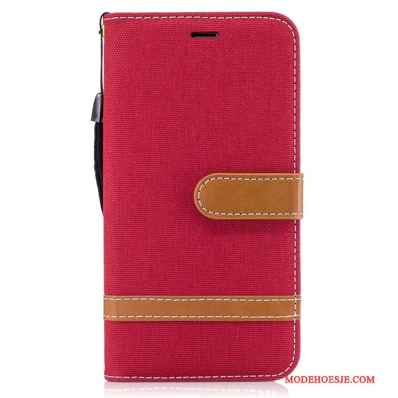 Hoesje Samsung Galaxy J3 2016 Leer Purper Denim, Hoes Samsung Galaxy J3 2016 Bescherming Trend