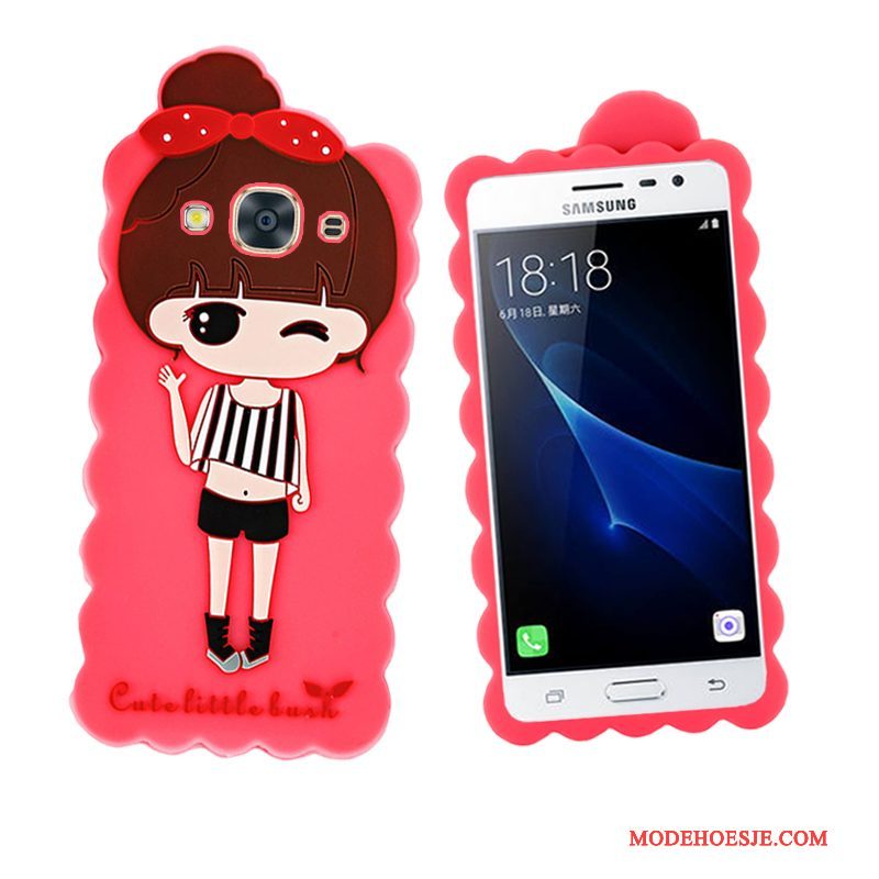 Hoesje Samsung Galaxy J3 2016 Zacht Hanger Roze, Hoes Samsung Galaxy J3 2016 Bescherming Telefoon