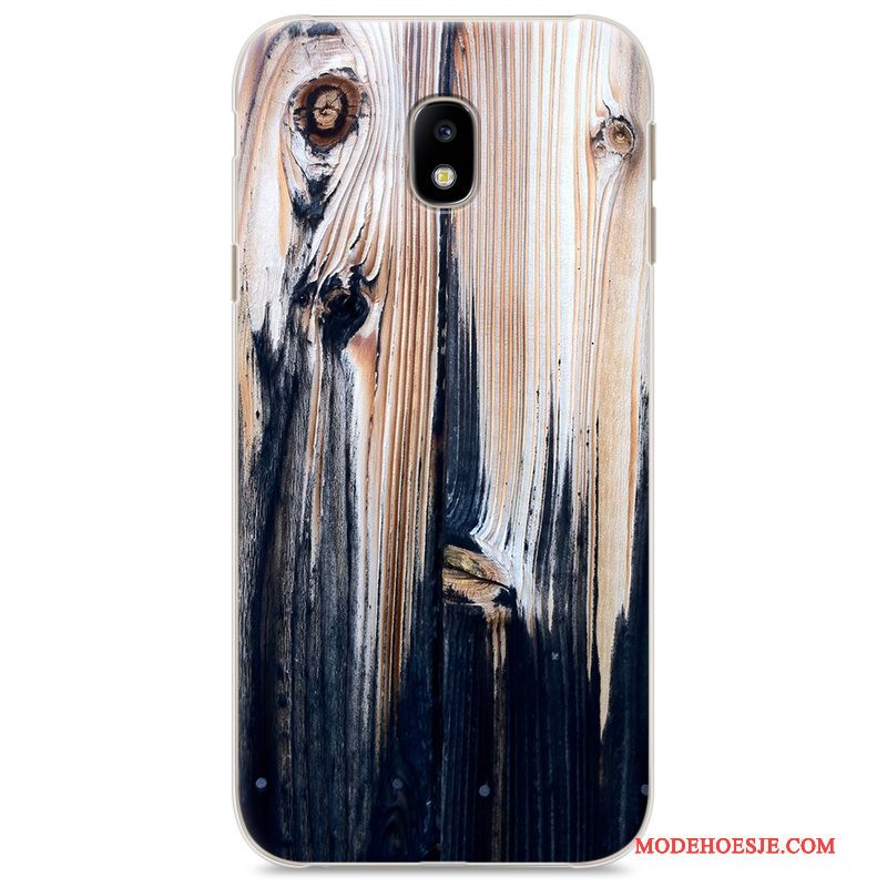 Hoesje Samsung Galaxy J3 2017 Geschilderd Hout Hard, Hoes Samsung Galaxy J3 2017 Vintage Trendtelefoon