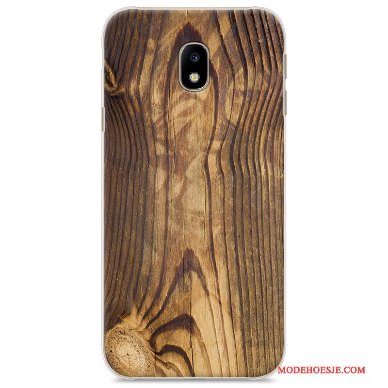 Hoesje Samsung Galaxy J3 2017 Geschilderd Hout Hard, Hoes Samsung Galaxy J3 2017 Vintage Trendtelefoon