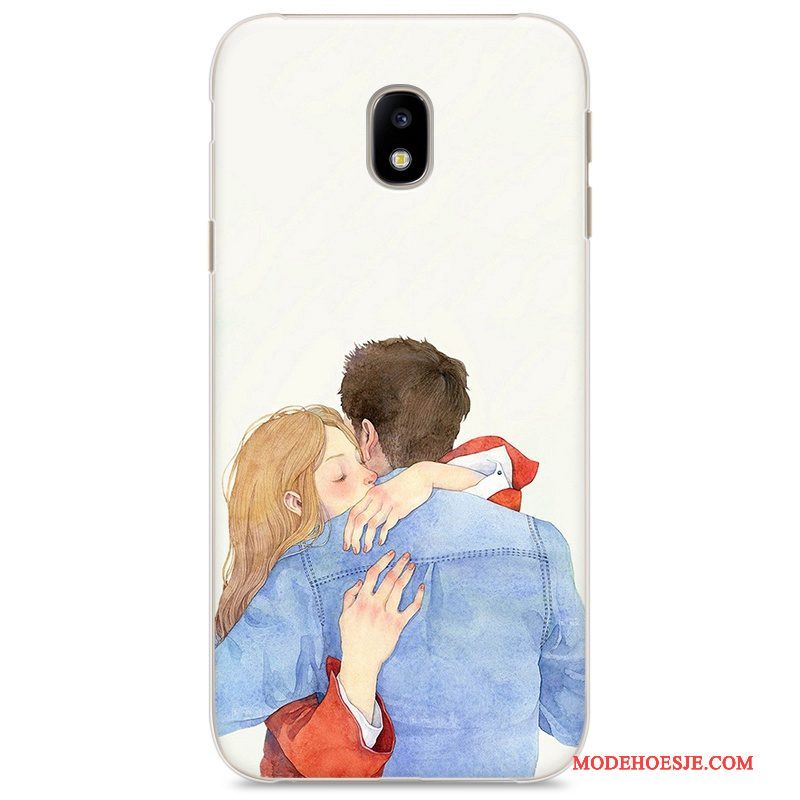 Hoesje Samsung Galaxy J3 2017 Geschilderd Wit Trend, Hoes Samsung Galaxy J3 2017 Bescherming Telefoon Nieuw
