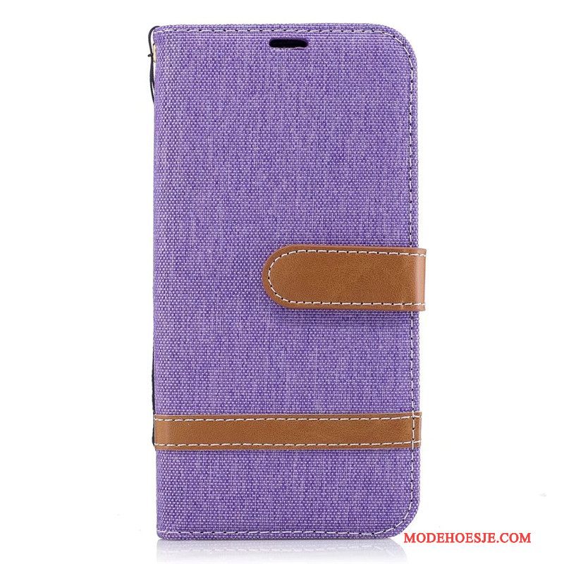 Hoesje Samsung Galaxy J3 2017 Leer Denim Purper, Hoes Samsung Galaxy J3 2017 Bescherming