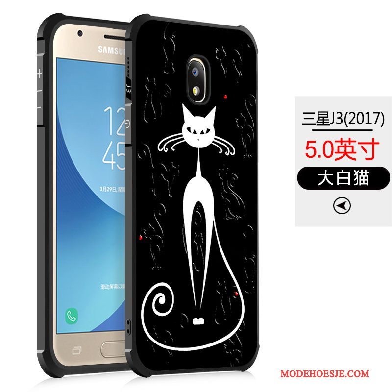 Hoesje Samsung Galaxy J3 2017 Siliconen Persoonlijk Zwart, Hoes Samsung Galaxy J3 2017 Zakken Telefoon Anti-fall