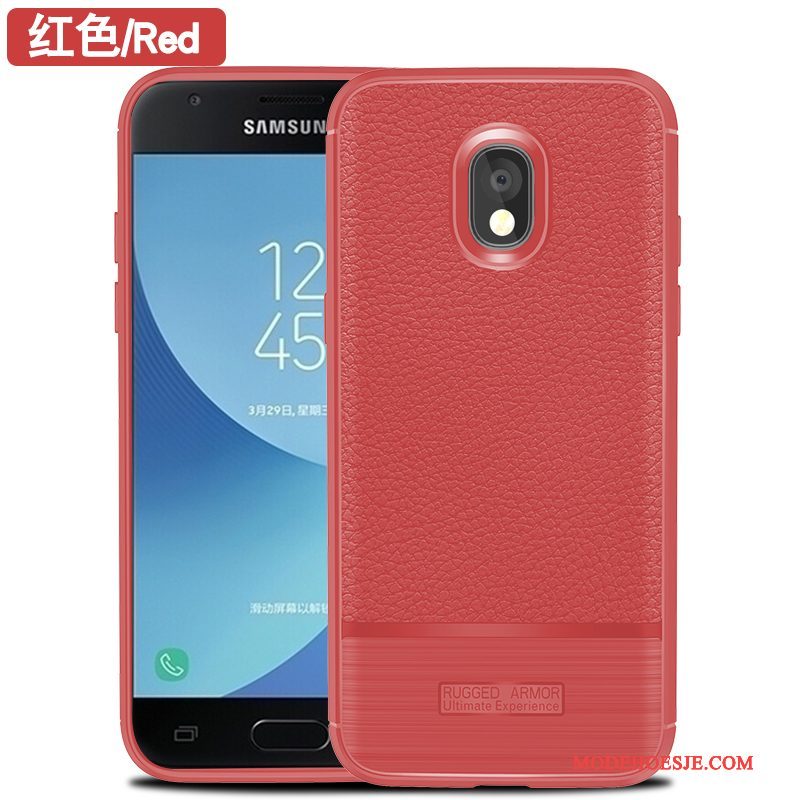 Hoesje Samsung Galaxy J3 2017 Siliconen Zwarttelefoon, Hoes Samsung Galaxy J3 2017 Zakken Anti-fall