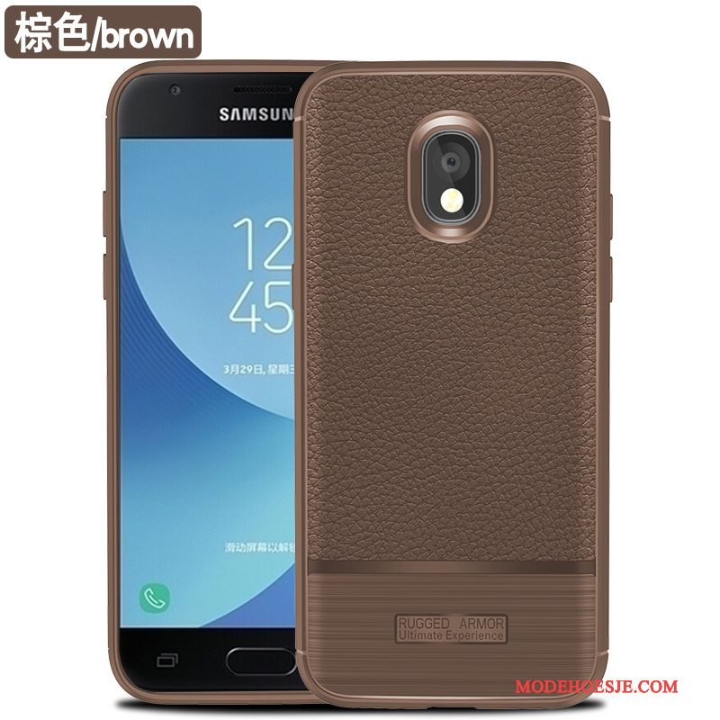 Hoesje Samsung Galaxy J3 2017 Siliconen Zwarttelefoon, Hoes Samsung Galaxy J3 2017 Zakken Anti-fall