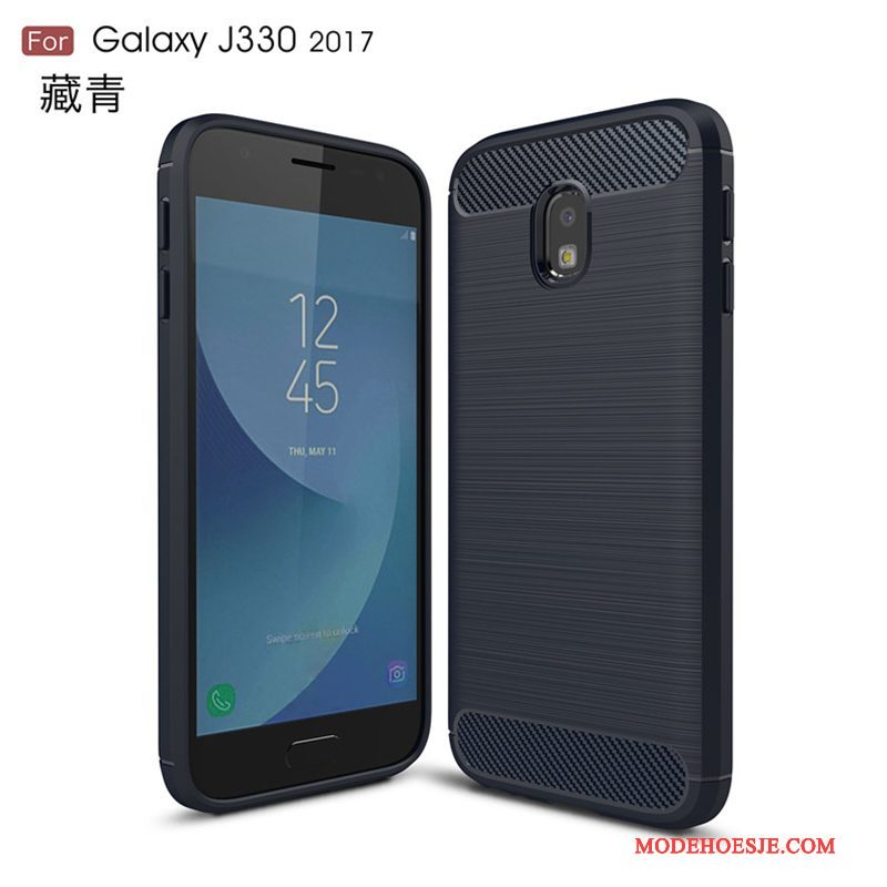Hoesje Samsung Galaxy J3 2017 Zacht Anti-fall Zwart, Hoes Samsung Galaxy J3 2017 Bescherming Telefoon