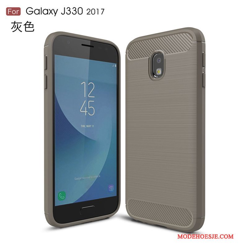 Hoesje Samsung Galaxy J3 2017 Zacht Anti-fall Zwart, Hoes Samsung Galaxy J3 2017 Bescherming Telefoon