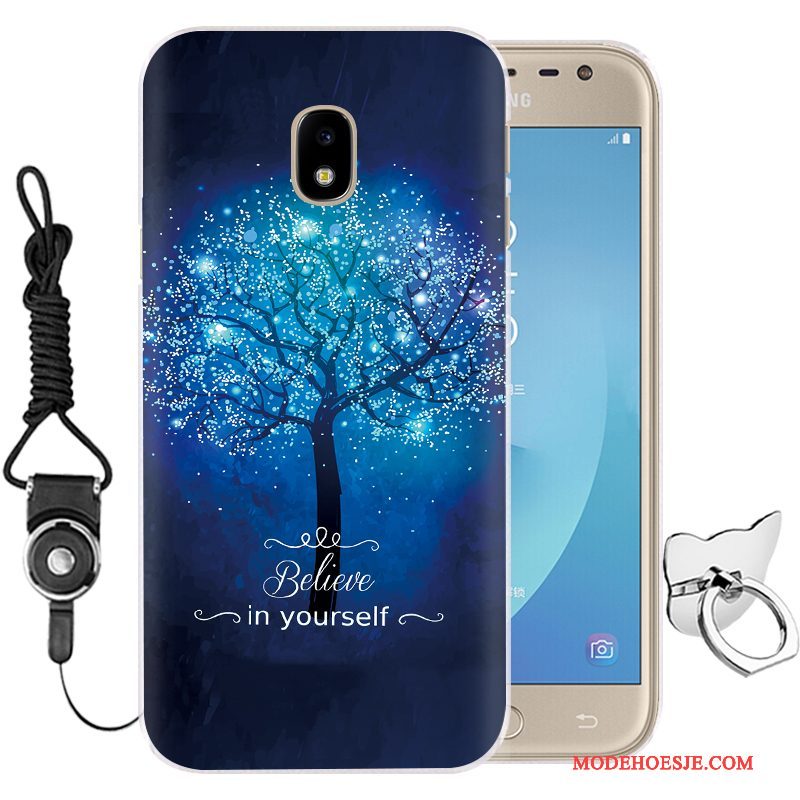 Hoesje Samsung Galaxy J3 2017 Zacht Groen Anti-fall, Hoes Samsung Galaxy J3 2017 Siliconen Telefoon