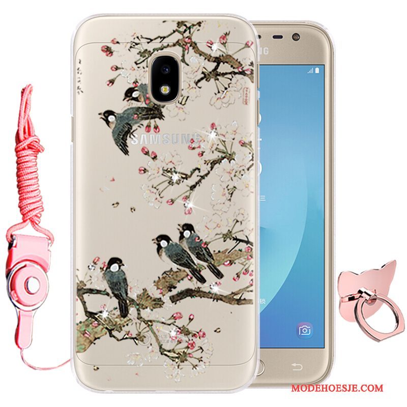 Hoesje Samsung Galaxy J3 2017 Zacht Groen Anti-fall, Hoes Samsung Galaxy J3 2017 Siliconen Telefoon