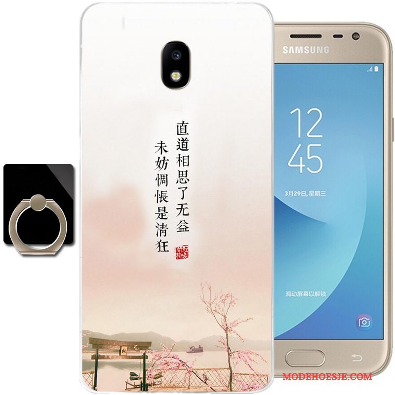 Hoesje Samsung Galaxy J3 2017 Zacht Zwart Chinese Stijl, Hoes Samsung Galaxy J3 2017 Bescherming Telefoon